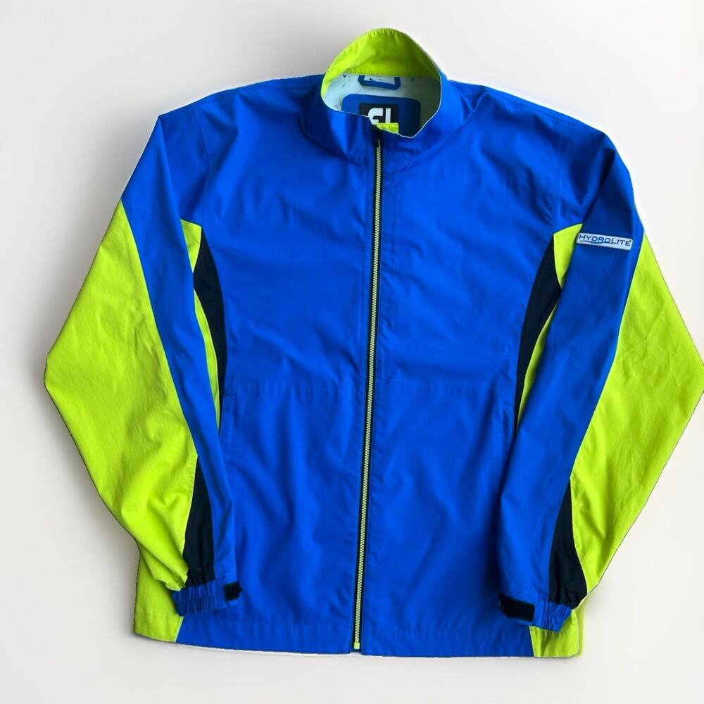 Footjoy Dryjoys Golf Jacket Hydrolite Rain Wind Men's Size Medium Blue Green